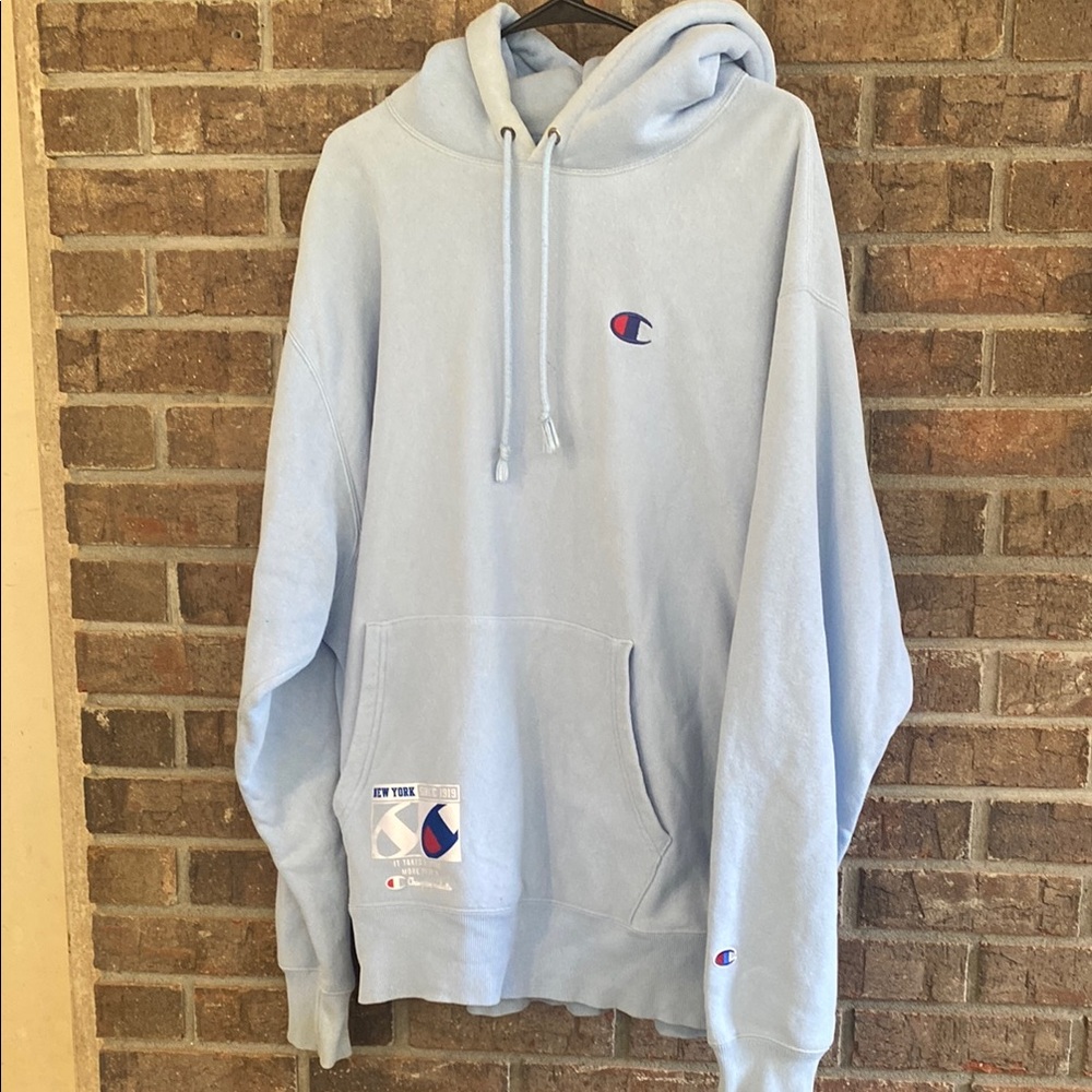 Champion Unisex Oversized Sky Blue Pullover Hoodie